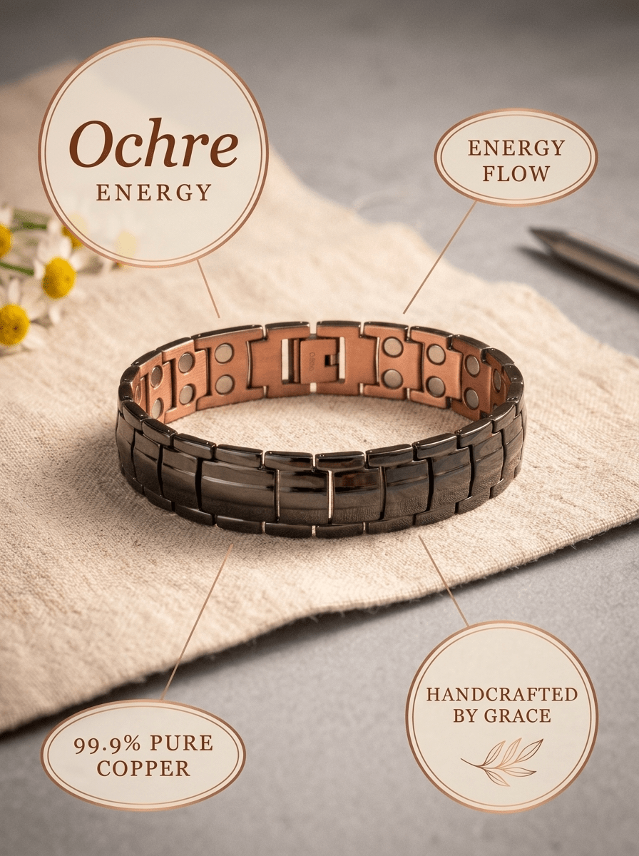 Grace's Ochre Men's Copper Bracelet
