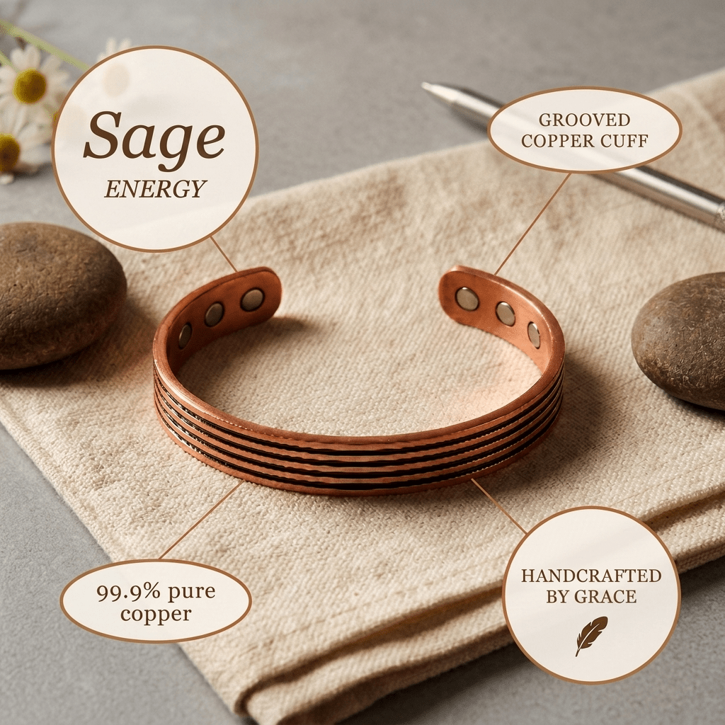 Grace's Sage Copper Bracelet
