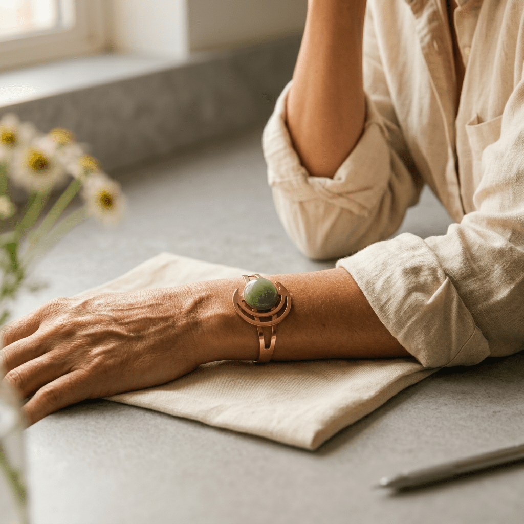 Grace's Sphere Green Copper Bracelet