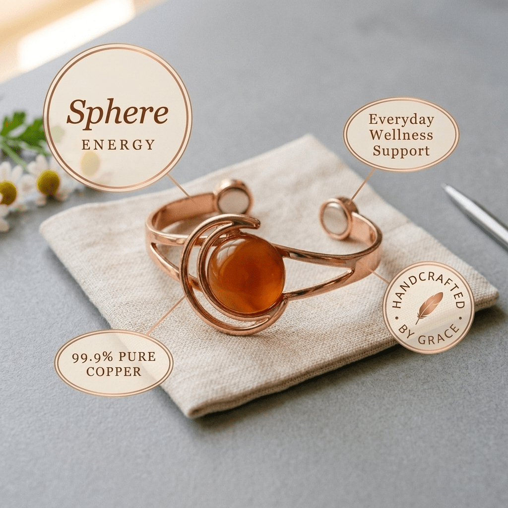 Grace's Sphere Orange Copper Bracelet