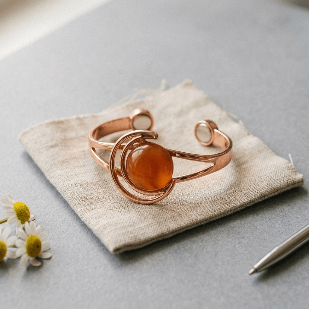 Grace's Sphere Orange Copper Bracelet